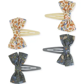 Konges Slojd Konges Sløjd Sponky s bavlněnou mašličkou Konges Sløjd 4 pack Hair Clip - Nuit de Fleurs