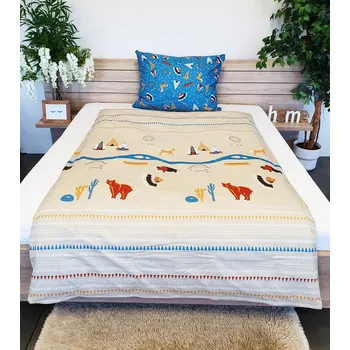 Povlečení Dilios Indian Village bavlněné povlečení Rozměr: 1x 70 x 90 a 1x 140 x 200 cm