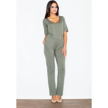 Dámský overall Olivový overal odhalující záda M262 Velikost: M