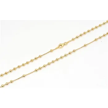 Náhrdelník Stříbrný pozlacený náhrdelník kuličkový 50 cm 69393F