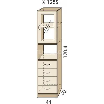 regál Regál se zásuvkami JIM 5 X 125S