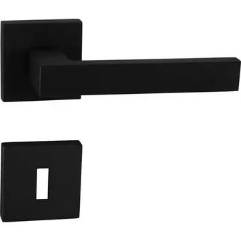 Dveřní kování MP KOVÁNÍ TI - SQUARE - HR 2275Q Provedení: KL/KL. na rozetách (bez spodní rozety), Povrch: BS - černá mat
