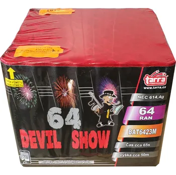 Zábavní pyrotechnika DEVIL SHOW - kompakt 64 výstřelů, cal.23mm