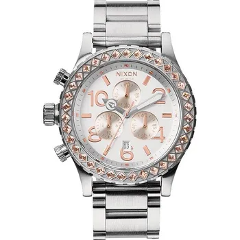 Hodinky Hodinky Nixon 42-20 Chrono Silver/Champagne/Crystal A037 1519