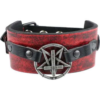 Náramek náramek Pentagram Cross - red