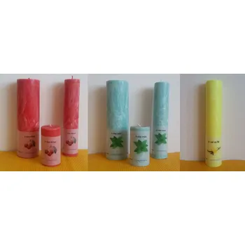 Svíčka Svíčka - velikost, vůně a barva dle výběru, Barva bílá, Vůně bylinná, Druh d) Válec - průměr 5,2cm, výška 9,7cm