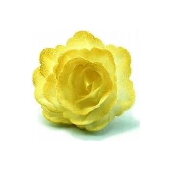 Jedlá dekorace na dort Jedlá dekorace - RŮŽE - ZLATÁ PERLEŤ 5,5 cm / jedlý papír