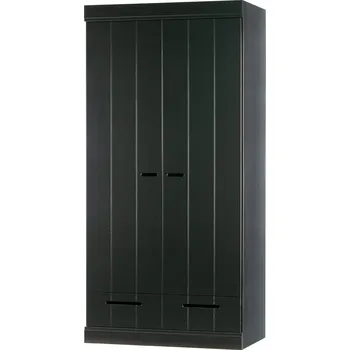 Šatní skříň WOOD Šatní skříň CONNECT černá se zásuvkami 360302-Z