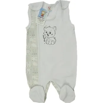 Dupačky Kojenecké dupačky bílošedá - vel. 56 medvídek