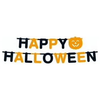 Party dekorace Girlanda obří dýně - pumpkin - Happy Halloween - 23 x 350 cm