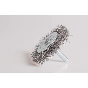 Drátěný kartáč KART Kotoučový kartáč se stopkou 70x12-6 ocel 0,25 vlnitá