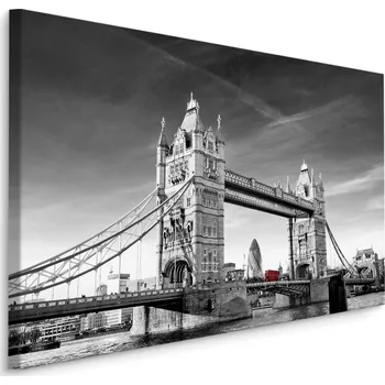 Obraz Plátno Pohled Na Tower Bridge V BW Varianta: 30x20