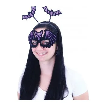 Karnevalový doplněk Čelenka netopýr s maskou pro dospělé