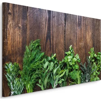 MyBestHome BOX Plátno Čerstvé Bylinky Na Dřevě Varianta: 40x30