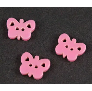 umělá květina Knoflík ve tvaru motýlka - růžová - rozměr 1 cm x 1,3 cm