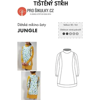 Nit Střih na dětské mikinové šaty se stojáčkem JUNGLE