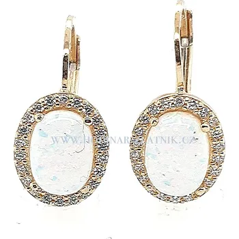 Souprava šperků dámské náušnice ze žlutého zlata s opálem OLI21010015210485