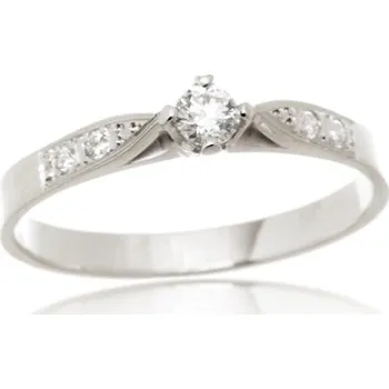 Prsten Zásnubní prsten z bílého zlata s brilianty BP0074F + DÁREK ZDARMA