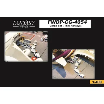 Plastikový model JC Wings - Letištní příslušenství - Cargo Set, Thai Airways, 1/400