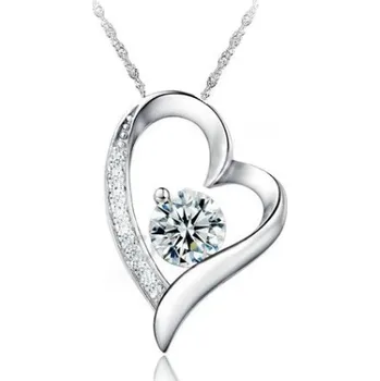 Náhrdelník Řetízek s přívěskem srdce s bílým zirkonem