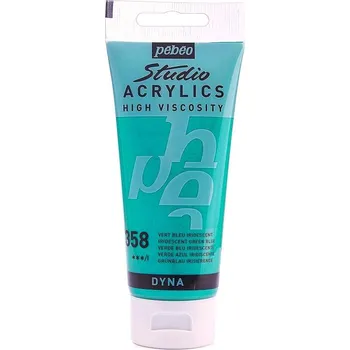 Vodová barva Akrylová barva Pébéo Studio Acrylics - 358 Iridescent Green-Blue Objem: 100 ml
