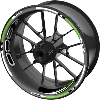 Polep vozidla sada barevných proužků EASY na kola Kawasaki Z900 zelená