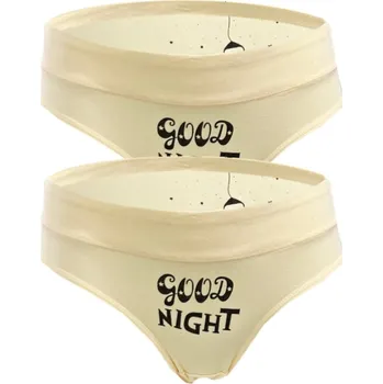 Kalhotky Numberoplus Dámské bavleně kalhotky Gool Night ( 2ks v balení ) Barva: Žlutá, Velikost: XL