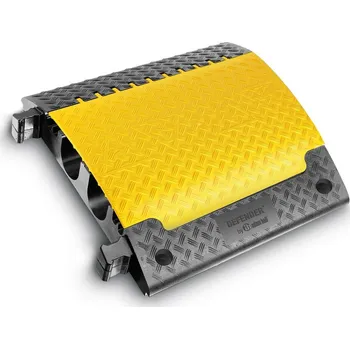 kabelová chránička Černo-žlutý plastový kabelový most s víkem DEFENDER Ultra L - délka 70 cm, šířka 76,5 cm, výška 12 cm