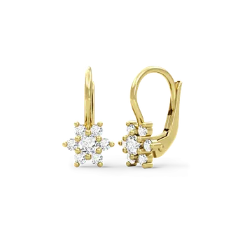 Náušnice SOLUNA Zlaté dívčí náušnice se zirkony STAR žluté zlato