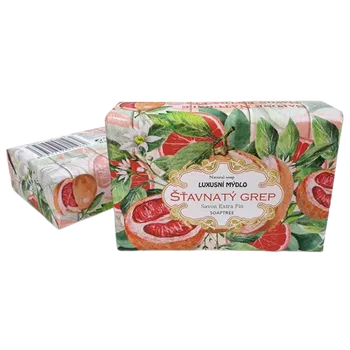 Koupelová kosmetika Soap Luxusní české mýdlo, ŠŤAVNATÝ GREP v dekorovaném obalu - 200 g