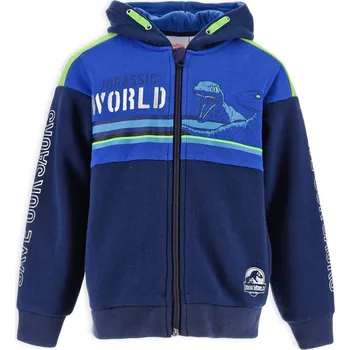 Chlapecká mikina JURRASIC WORLD Dětská mikina JURSASSIC WORLD modrá Velikost: 104