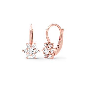 Náušnice SOLUNA Zlaté dívčí náušnice se zirkony STAR růžové zlato