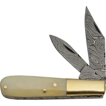Zavírací nůž Damascus Barlow White Bone