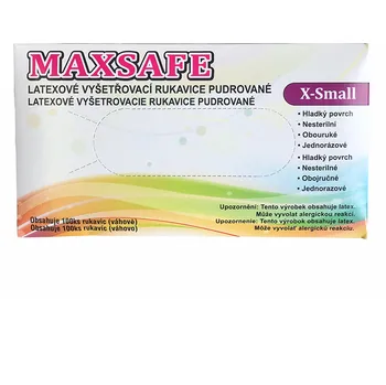 Vyšetřovací rukavice Vyšetřovací rukavice Maxsafe latex, pudrované, vel. XS, 100 ks