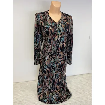 Dámské šaty podzimní šaty, Barva Zelená, Velikost XXL52, Materiál 64%Viskoza 31%Pe5%Pu