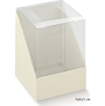 Krabička na na muffiny DUO s průhledným okénkem a vložkou 9x9x11 cm