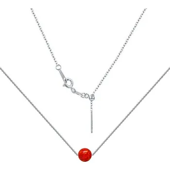 Náhrdelník NUBIS® Stříbrný náhrdelník s opálem - kulička 5 mm - NBS02-OP45