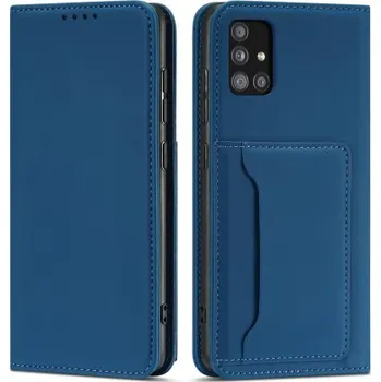 Pouzdro na mobilní telefon MG | MG Magnet Card knížkové kožené pouzdro na Samsung Galaxy A13 5G, modré