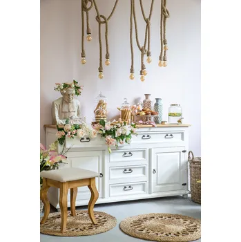 Komoda Rustikální komoda WHITE HOME COM19 Barevné provedení: Bílá patina K03 - tmavý vosk K02