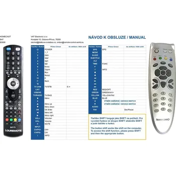 General HOMECAST S3000, S3000CR, S3000CRCI, S3000T - náhradní dálkový ovladač