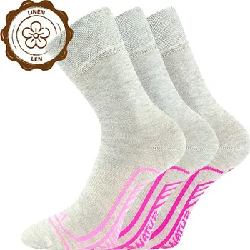 VOXX Ponožky dětské slabé volnočasové LINEMULIK se lnem DÍVČÍ (3 páry) 20-24 118861