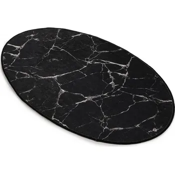 Koberec Oválný koberec Black Marble 60x90 cm černý