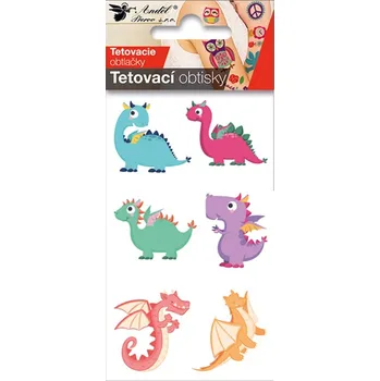 samolepka Tetovací obtisky 10,5 x 6 cm - barevní dinosauři 16027