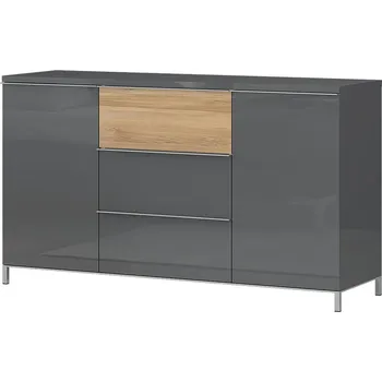 Komoda Komoda ONYX - K23/ON antracit lesk/ořech pacific lesk