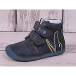 D.D.step Celoroční kožené boty obuv BAREFOOT D. D. step A063-220 kotníkové modré s krokodýlem velikost: 34