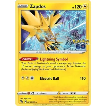 Sběratelská karetní hra Zapdos 029/078 - Pokémon GO Typ karty: Holo
