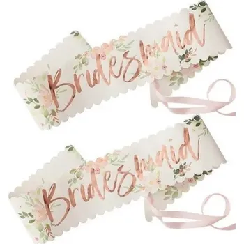 Svatební dekorace Ginger Ray Rozlučka se svobodou Flowers - Šerpy květinové pro družičky 2 ks