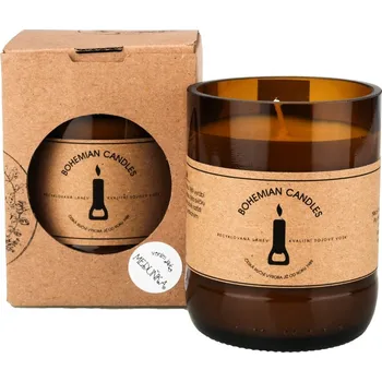 Svíčka Přírodní vonná svíčka sójová - AROMKA - Pivní láhev v krabičce, 150 ml Vůně: Meduňka