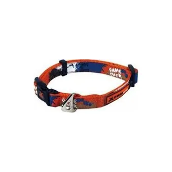 Obojek pro psa Papillon obojek extra velký 48 - 66 cm se vzorem - X-TRM Rock-N-Roll oranžový