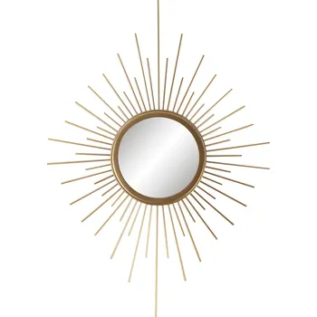 Zrcadlo Kulaté zlaté zrcadlo s paprsky - 35*1*50 cm